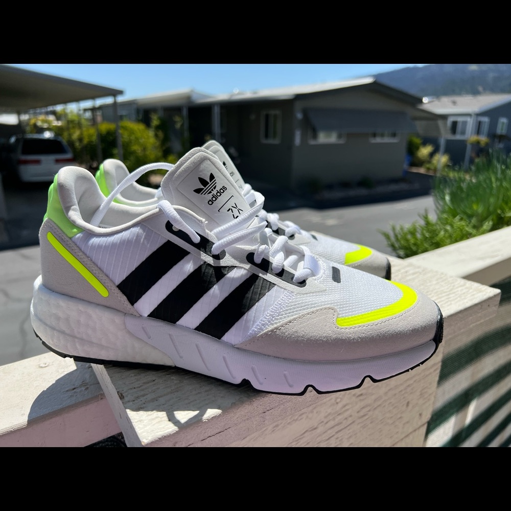 Adidas ZX 1K Boost White Solar Yellow Sz 8